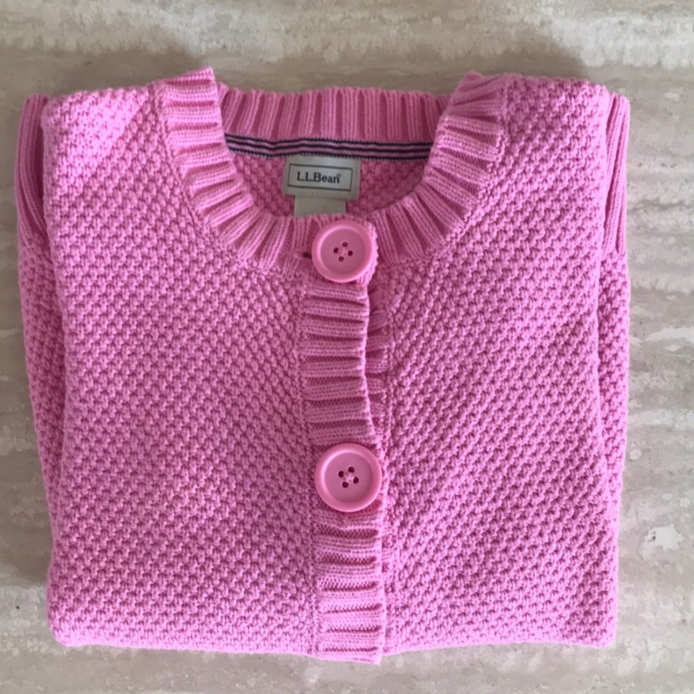 Pink cardigan by LL Bean